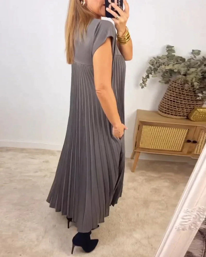 Louise - Ärmelloses Faltenkleid