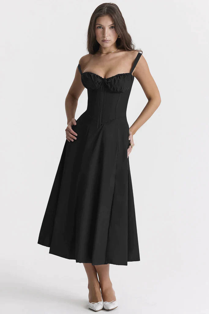 Camille | Blumenmuster-Bustierkleid mit taillierter Silhouette